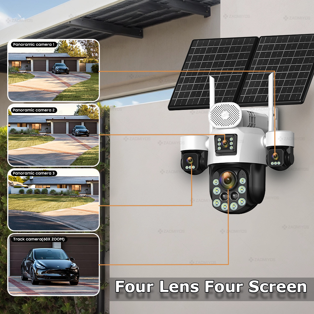 4 Lens Outdoor 360° Surveillan - đánh giá và giá Garden Camera