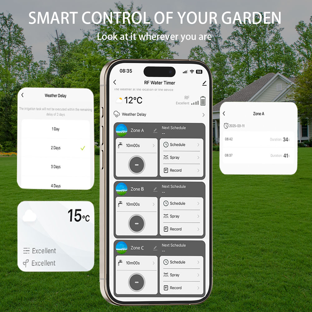 Tuya Wifi+RF433 3-outlet Water - đánh giá và giá Smart Garden Kit